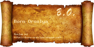 Born Orsolya névjegykártya